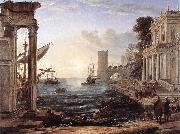 Claude Lorrain Seaport with the Embarkation of the Queen of Sheba df oil painting